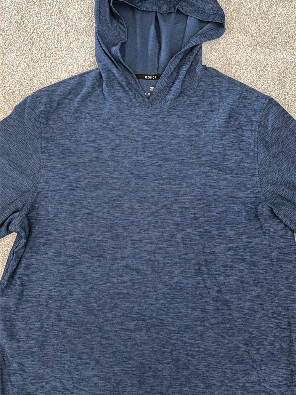ZELOS Men's Navy Heathered Hooded Shirt Jacket